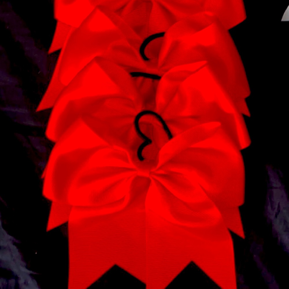Red hair bows